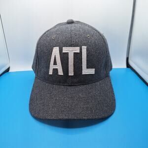 ATL Aviate Strapback Hat Gray Atlanta Georgia Airport Code Baseball Cap Wool